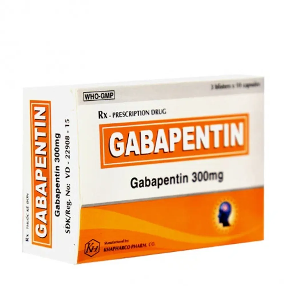 Viên nang Gabapentin 300mg trị động kinh, viêm dây thần kinh (3 vỉ x 10 viên)